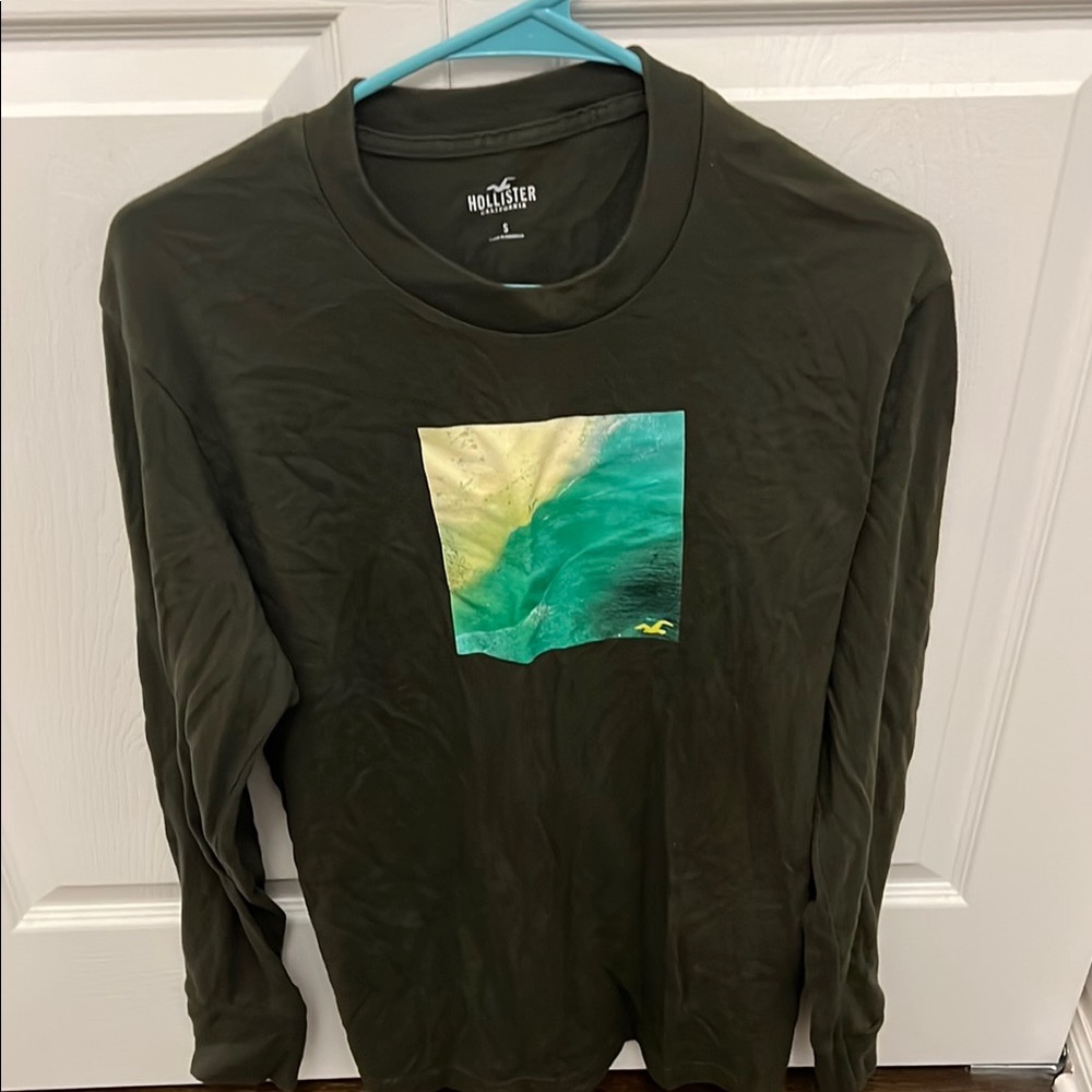 Hollister Green Long Sleeve Shirt with Graphic